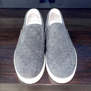 Bottega Veneta Black Woven Suede Slip-On Loafers